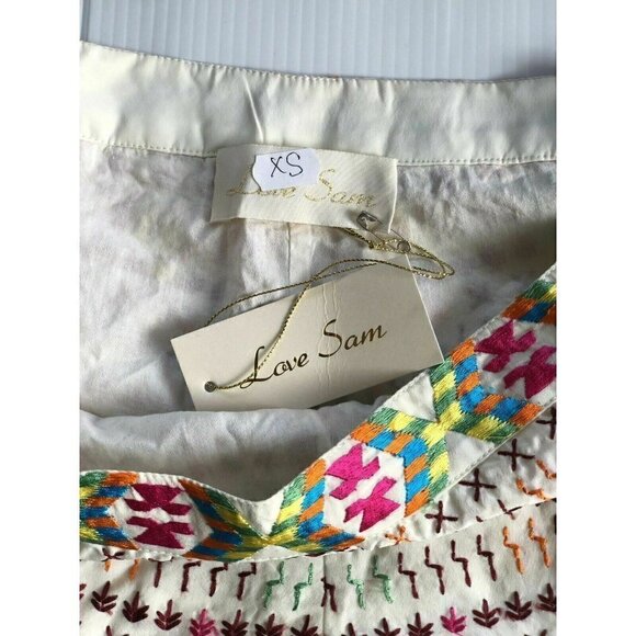 Love Sam Women's Ivory Colorful Crepe Lined shorts - Picture 12 of 12